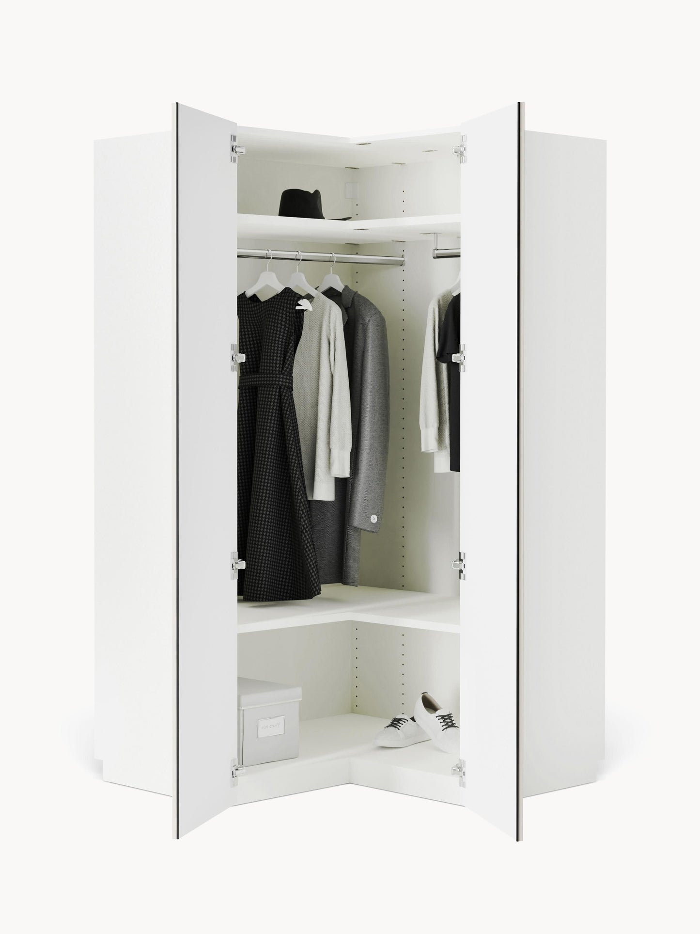 Simpales Charlotte Modular Wardrobe for Corners, 115 cm Wide
