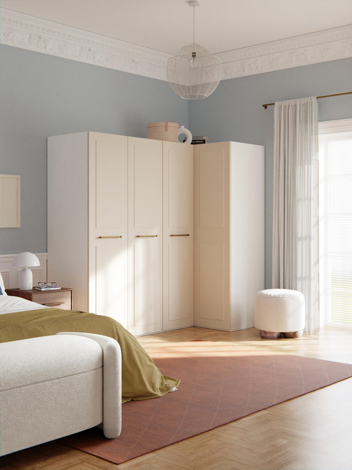 Simpales Charlotte Modular Wardrobe for Corners, 215 cm Wide, in Various Sizes
