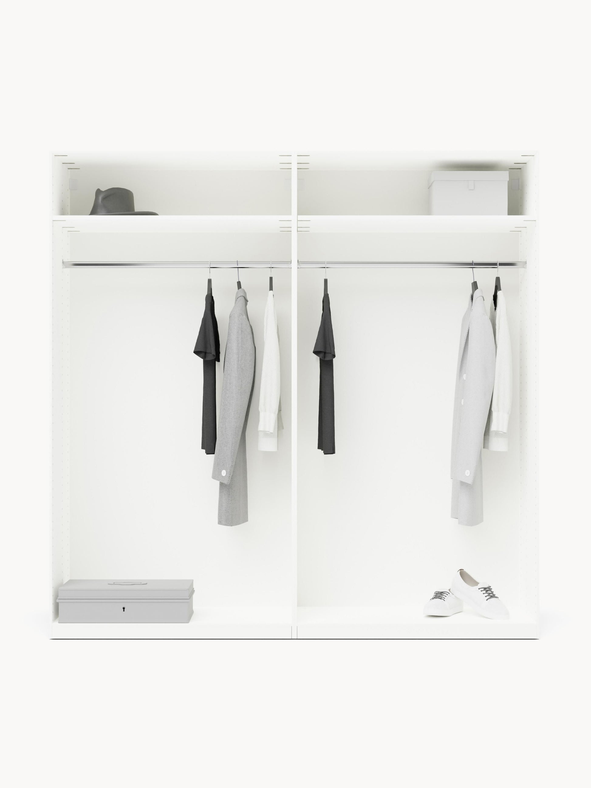 Simpales Charlotte Modular Wardrobe, Hinged-Door, 200 cm Wide, in Various Sizes