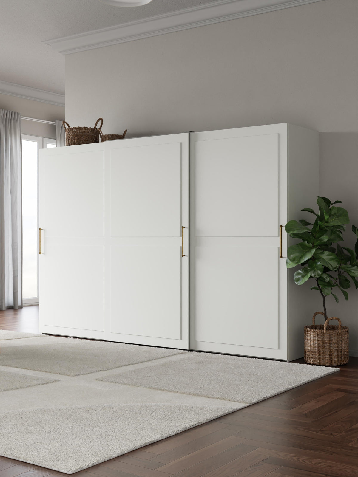 Simpales Charlotte Modular Wardrobe with Sliding Doors, 300 cm Wide, in Various Sizes