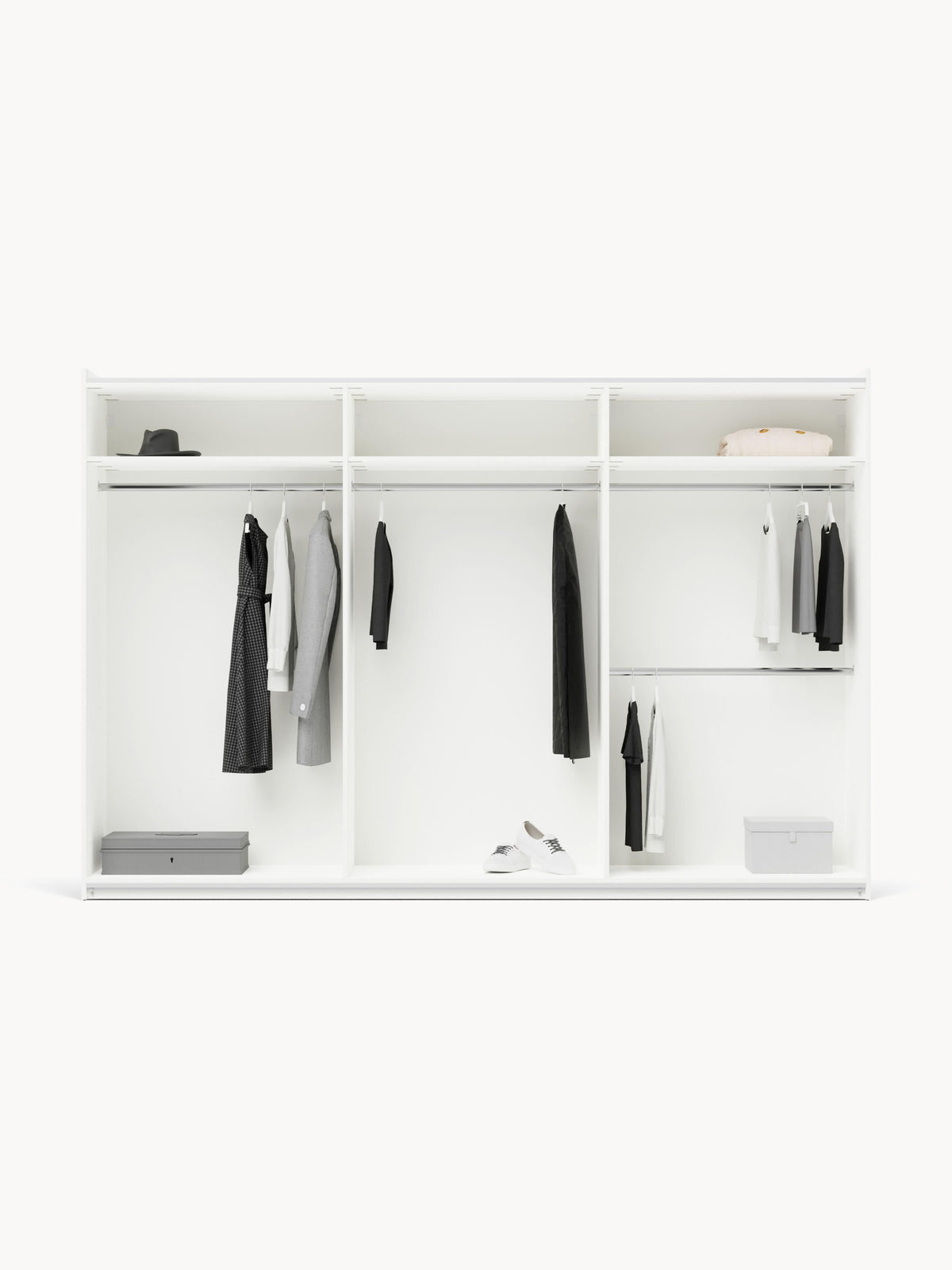 Simpales Charlotte Modular Wardrobe with Sliding Doors, 300 cm Wide, in Various Sizes