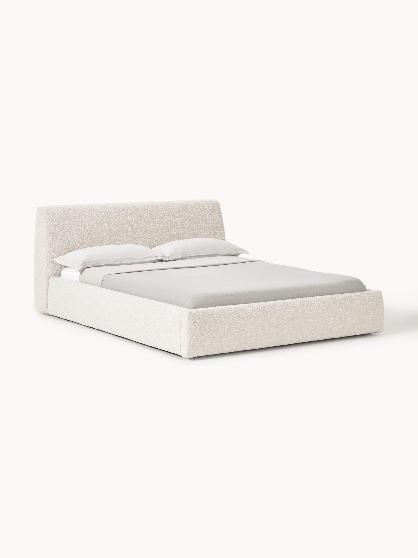 Simpales Cloud Bed, Upholstered in Bouclé