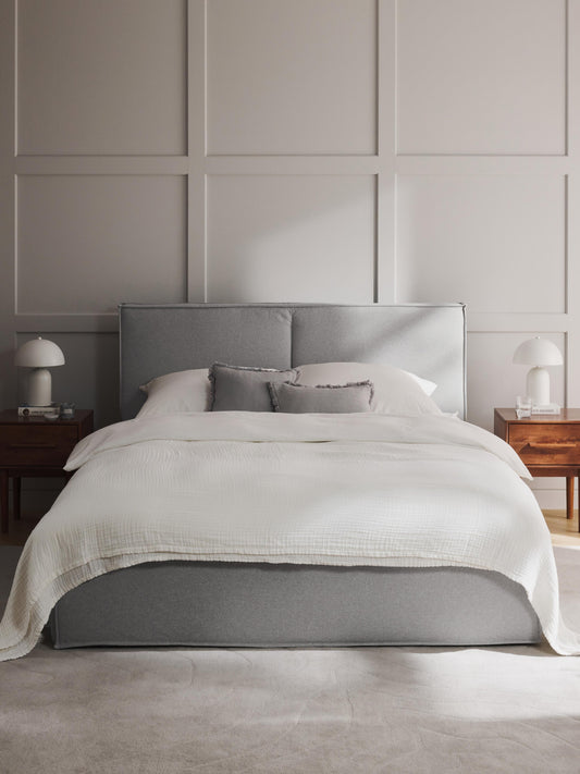 Simpales Dream Bed with Storage, Upholstered