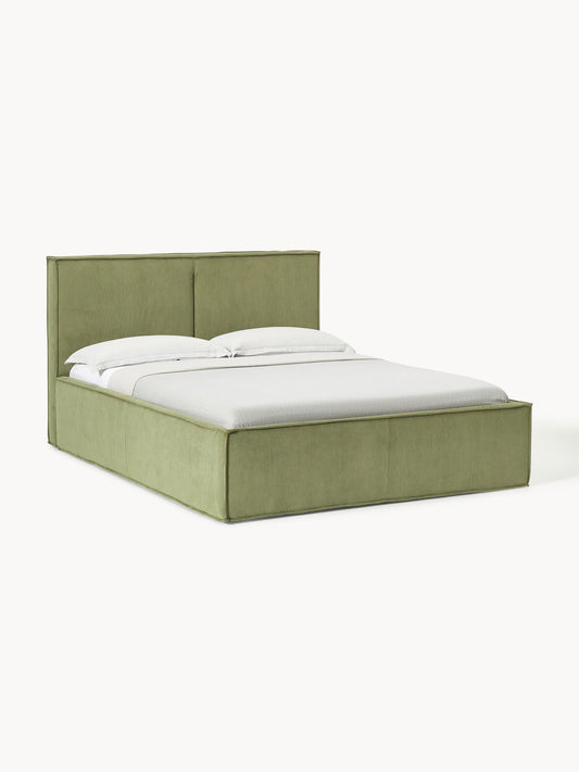 Simpales Dream Storage Bed, Upholstered in Corduroy