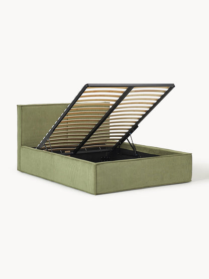 Simpales Dream Storage Bed, Upholstered in Corduroy