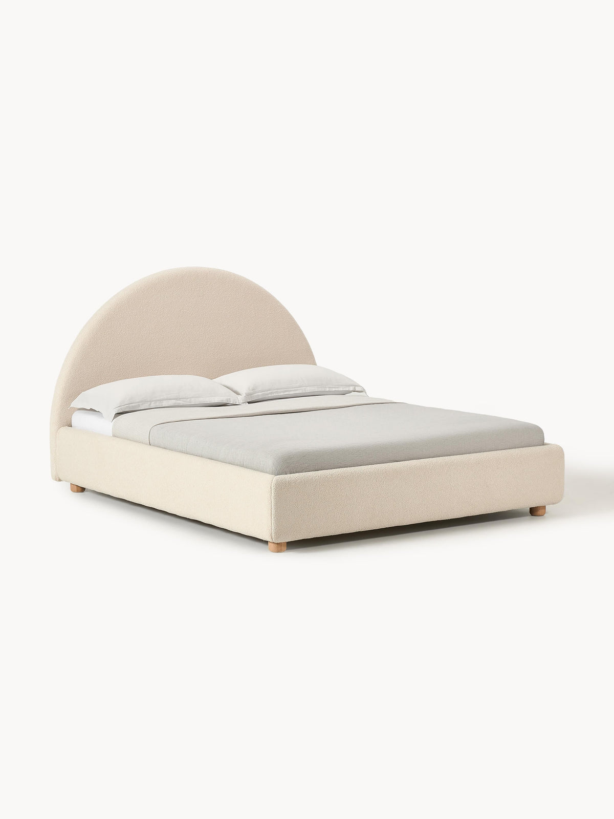 Simpales Ebba Bed, Upholstered in Teddy