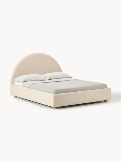 Simpales Ebba Bed, Upholstered in Teddy