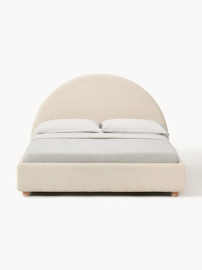 Simpales Ebba Bed, Upholstered in Teddy