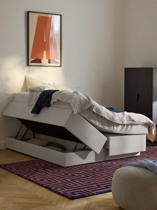 Simpales Enya Bed with Box Spring and Storage