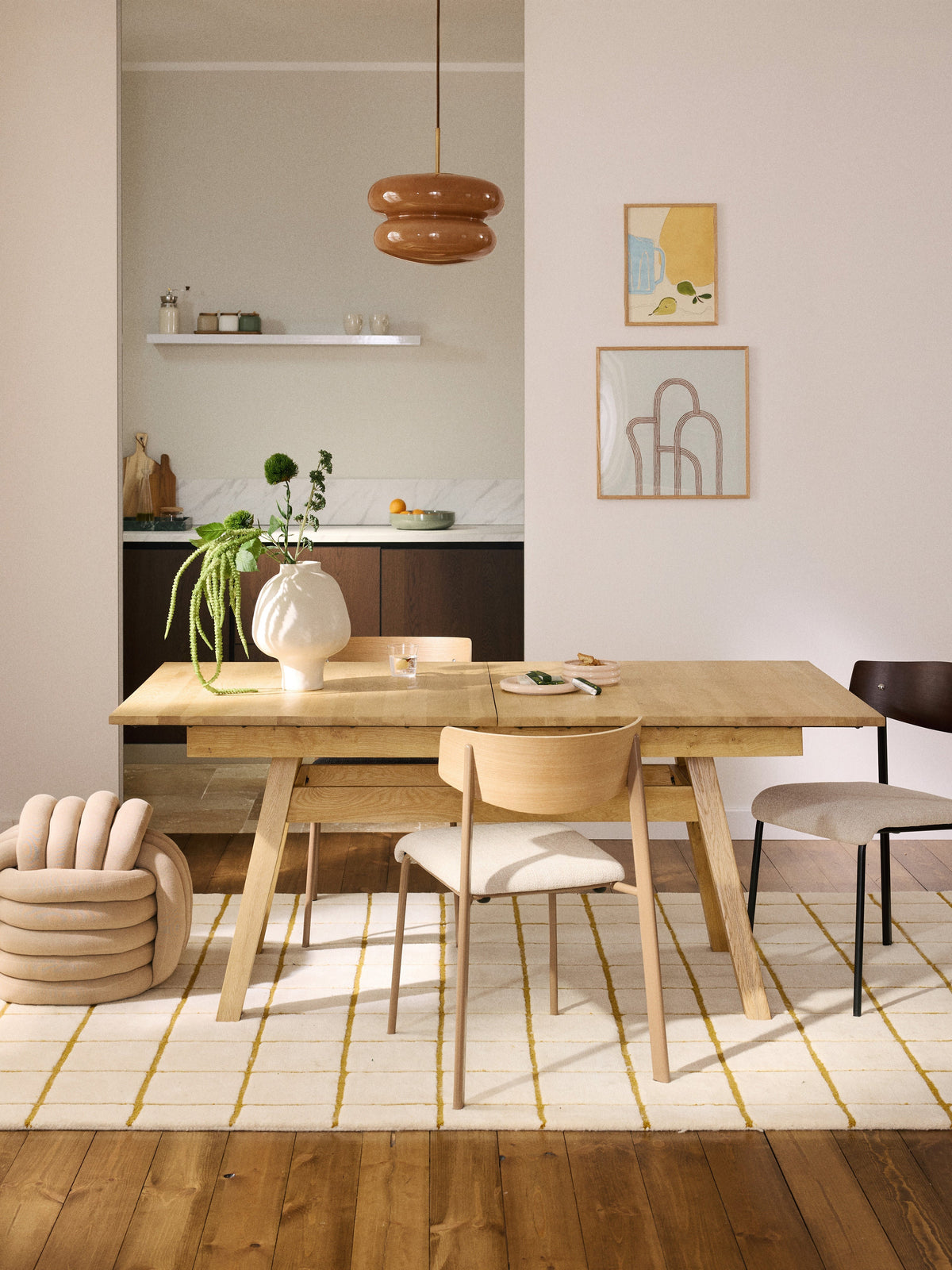 Simpales Ethan Dining Table with Extension, 180 - 220 x 100 cm