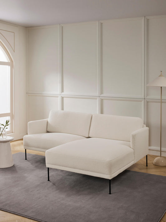 Simpales Fluente Small Corner Sofa, Teddy Fabric