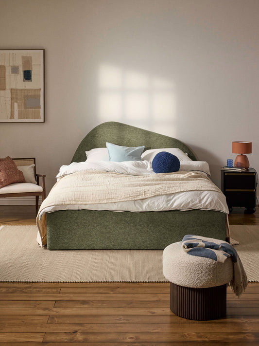 Simpales Gary Bed, Upholstered in Bouclé