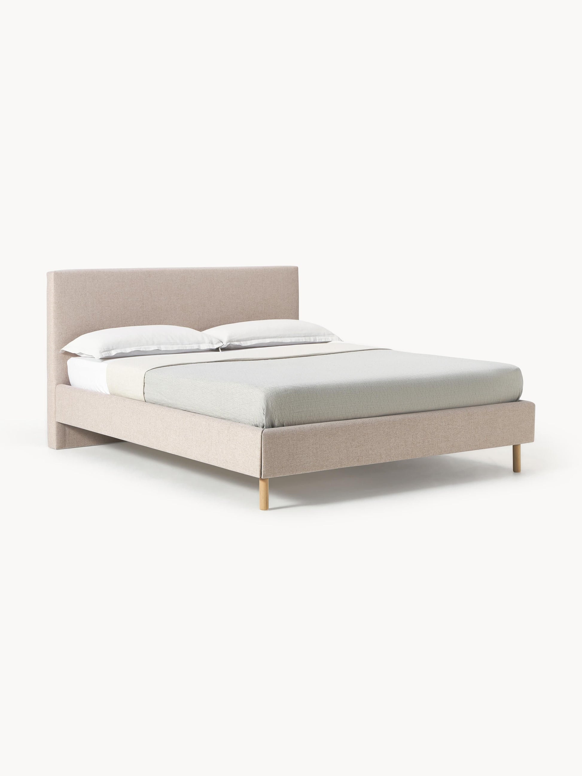 Simpales Giulia Bed with Wooden Feet, Upholstered