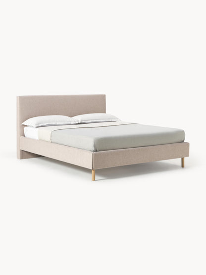 Simpales Giulia Bed with Wooden Feet, Upholstered