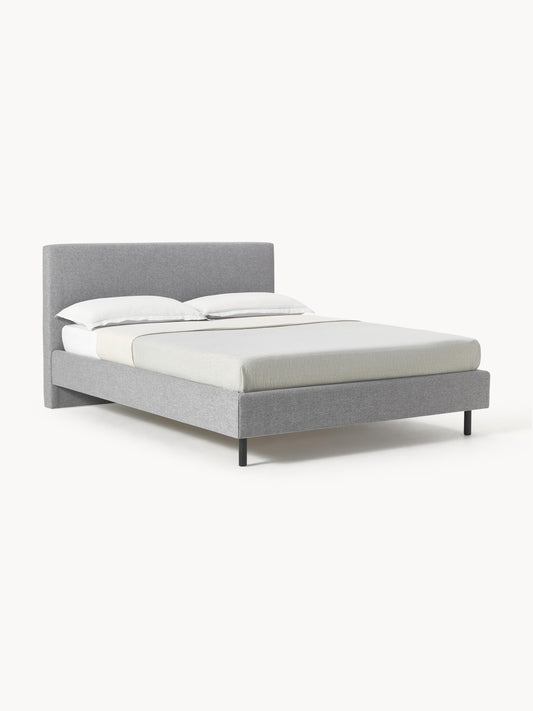 Simpales Giulia Bed with Wooden Feet, Upholstered