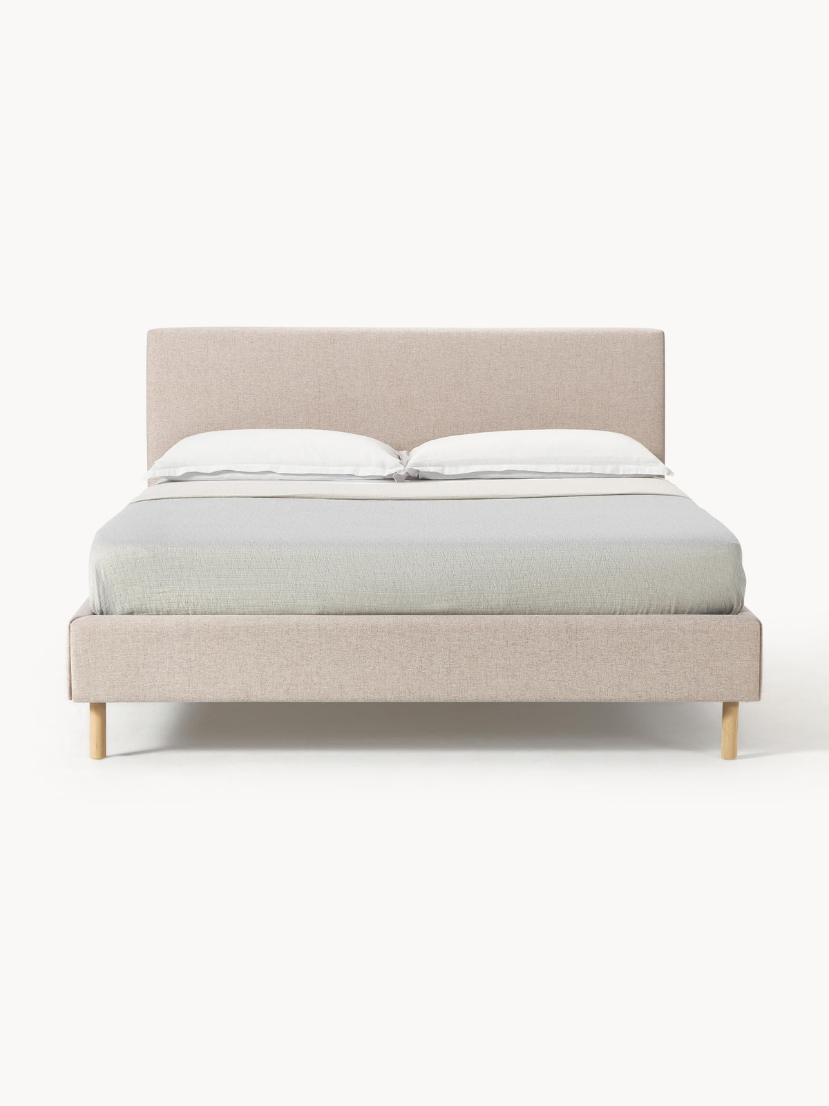 Simpales Giulia Bed with Wooden Feet, Upholstered