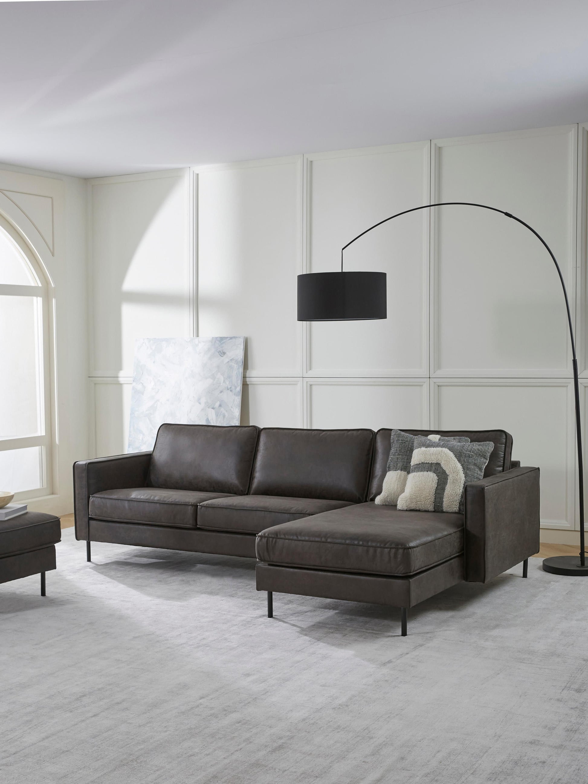 Simpales Hunter Corner Sofa in Leather, 3-Seater