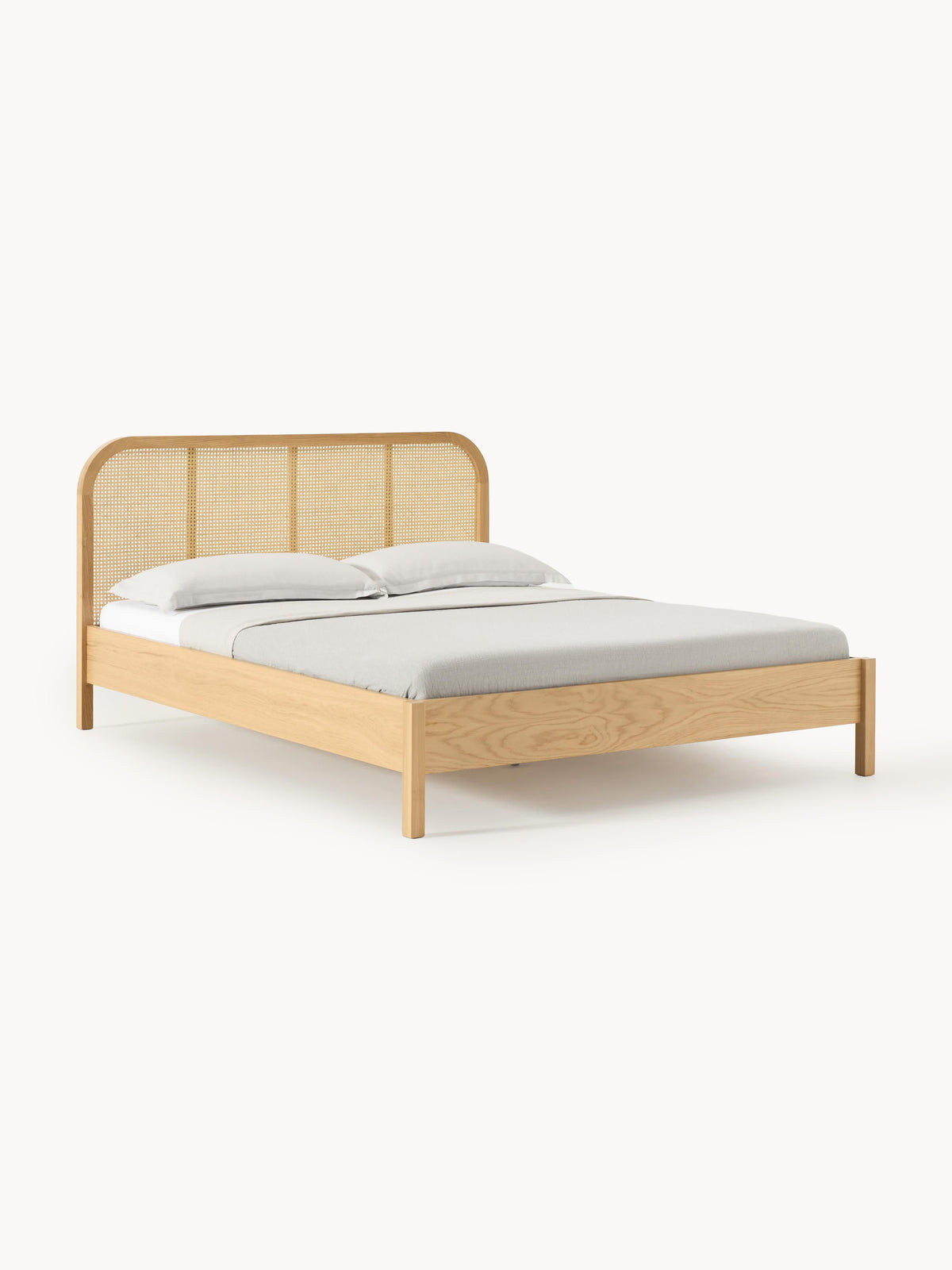 Simpales Jones Bed in Wood with Headboard in Vienna Cane