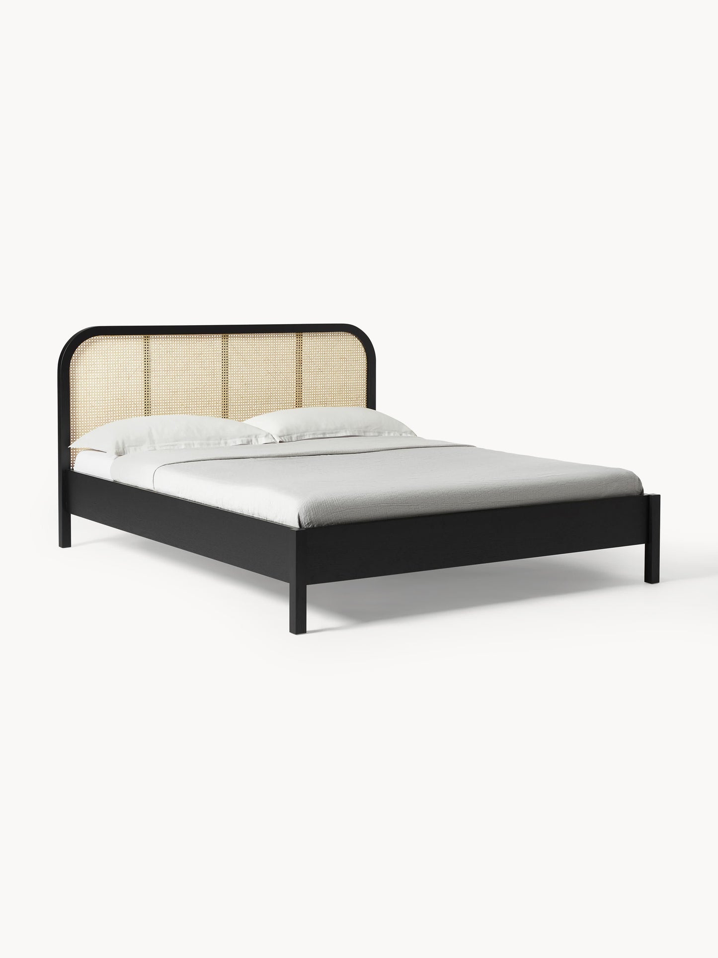 Simpales Jones Bed in Wood with Headboard in Vienna Cane