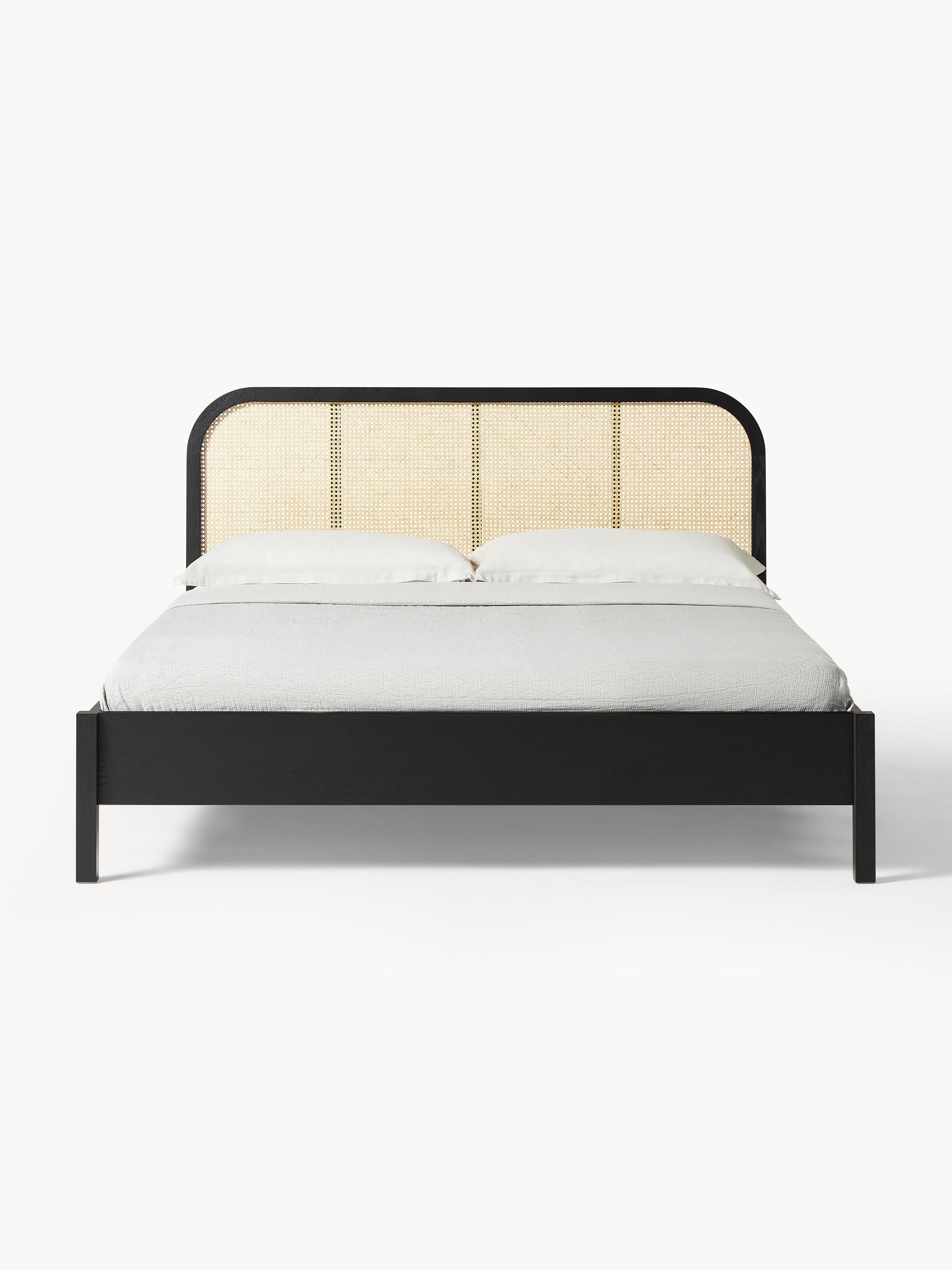 Simpales Jones Bed in Wood with Headboard in Vienna Cane