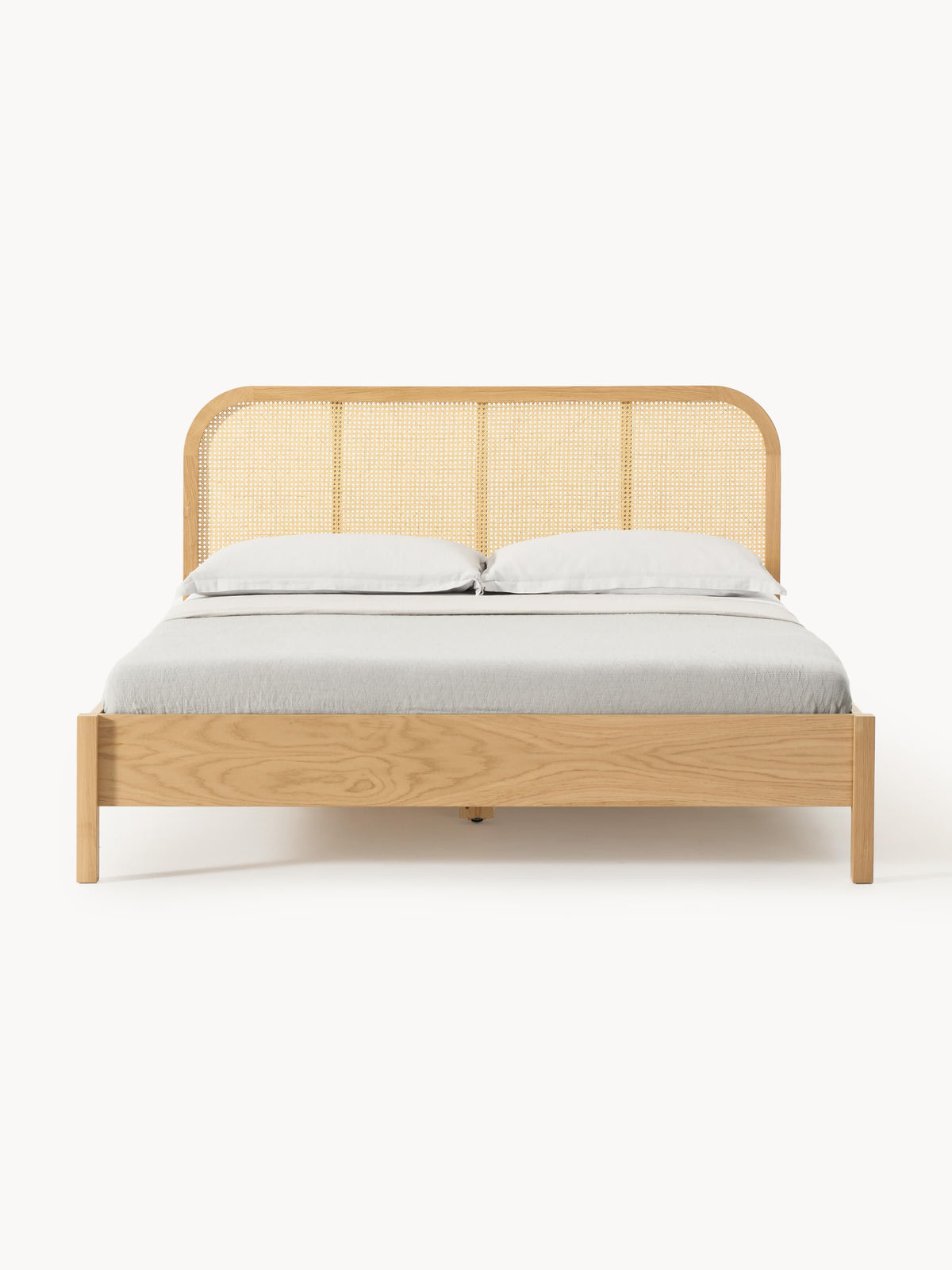 Simpales Jones Bed in Wood with Headboard in Vienna Cane
