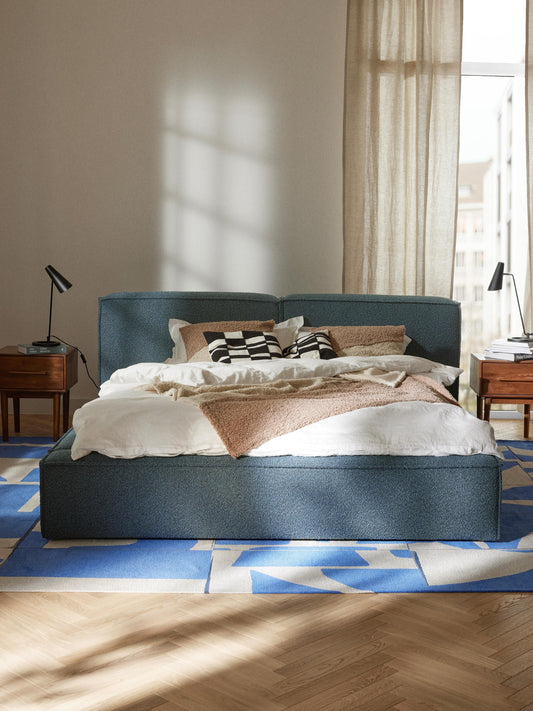 Simpales Lennon Bed, Upholstered in Bouclé