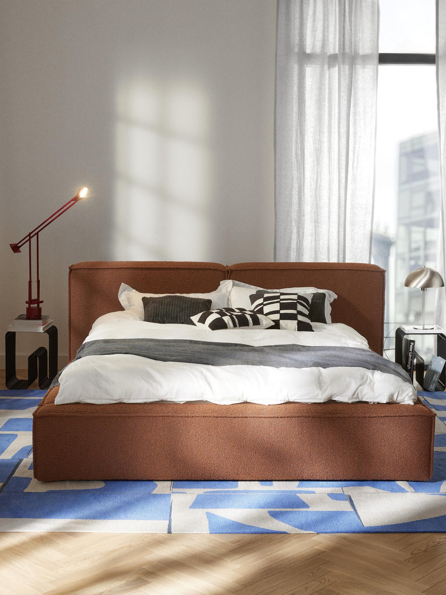 Simpales Lennon Bouclé Bed with Storage, Upholstered
