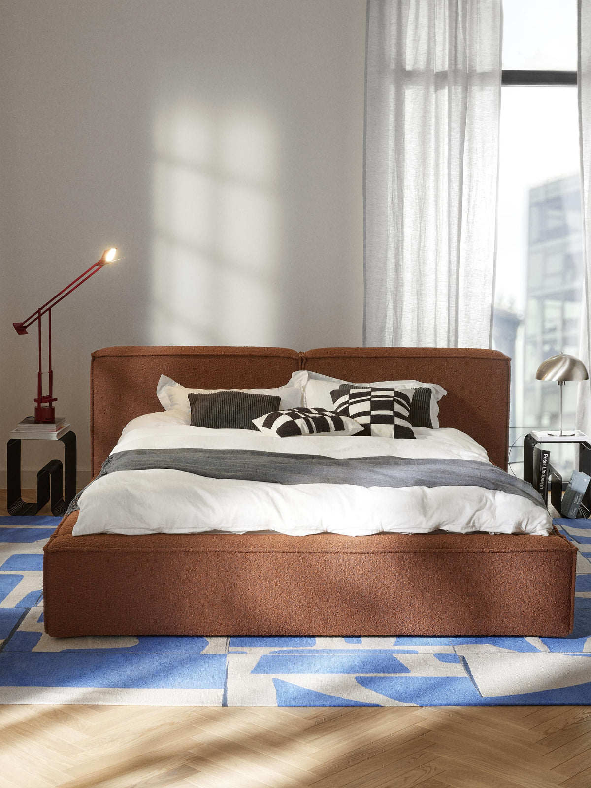Simpales Lennon Bouclé Bed with Storage, Upholstered