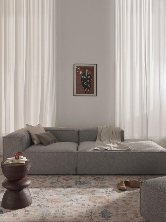 Simpales Lennon Bouclé Ottoman, Modular