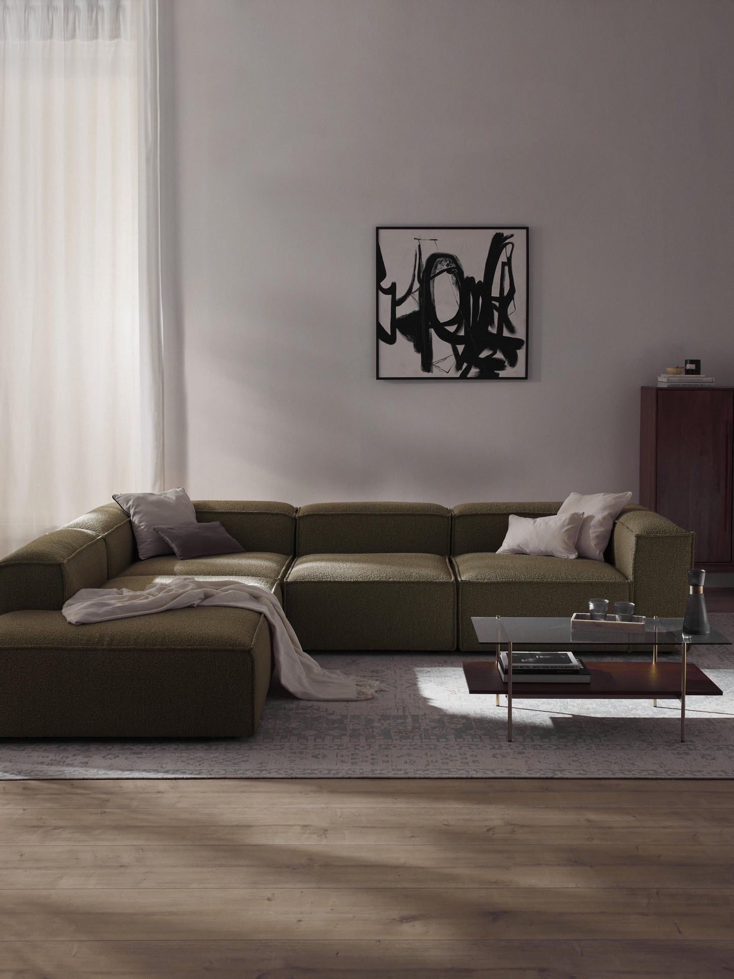 Simpales Lennon Bouclé XL Modular Corner Sofa, 4-Seater