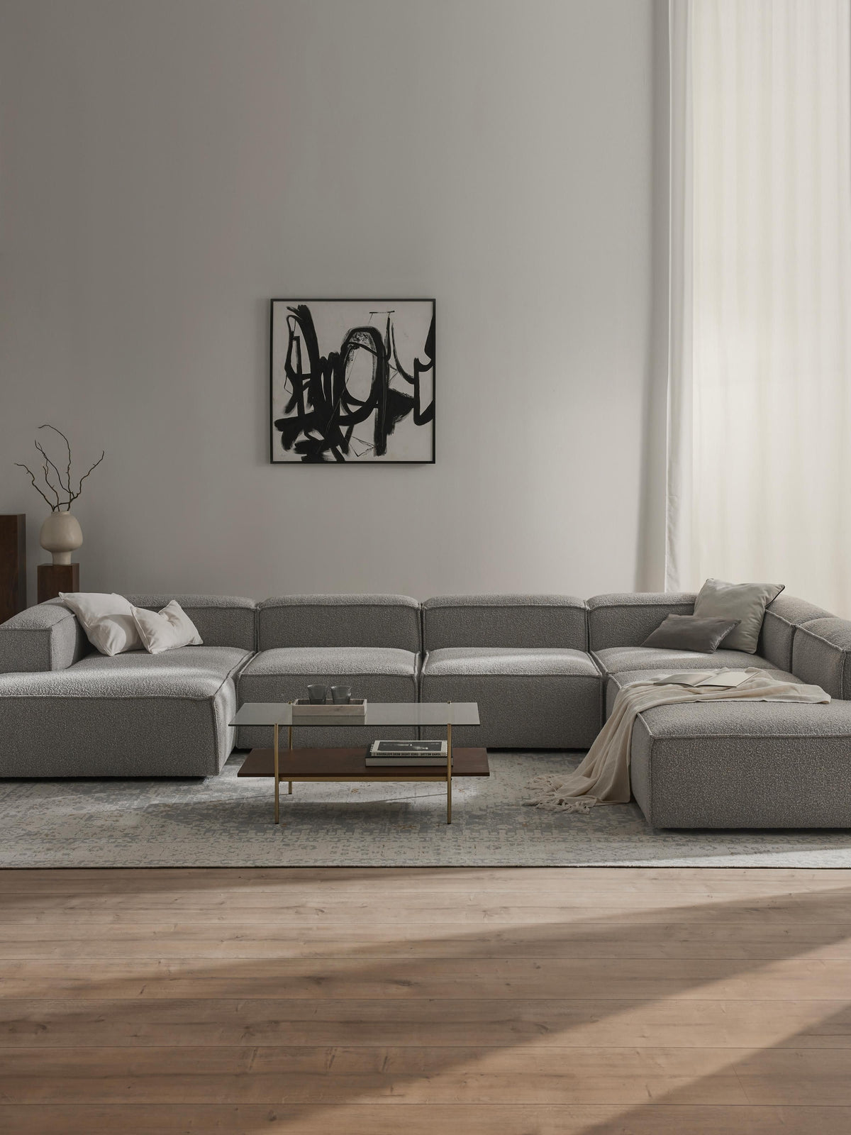 Simpales Lennon Bouclé XL Sofa, Modular
