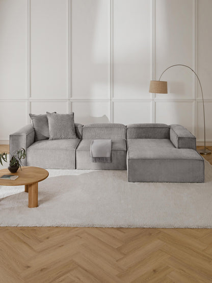 Simpales Lennon Corduroy Modular Corner Sofa, 4-Seater