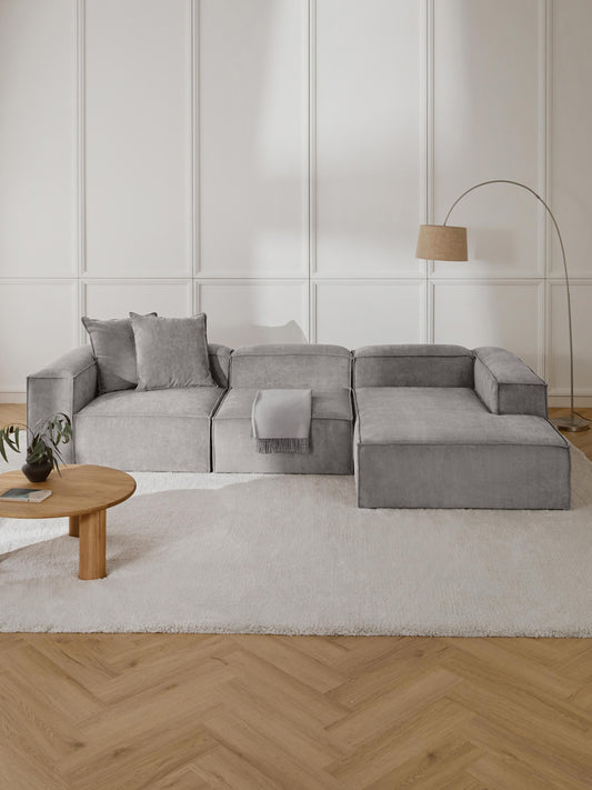 Simpales Lennon Corduroy Modular Corner Sofa, 4-Seater