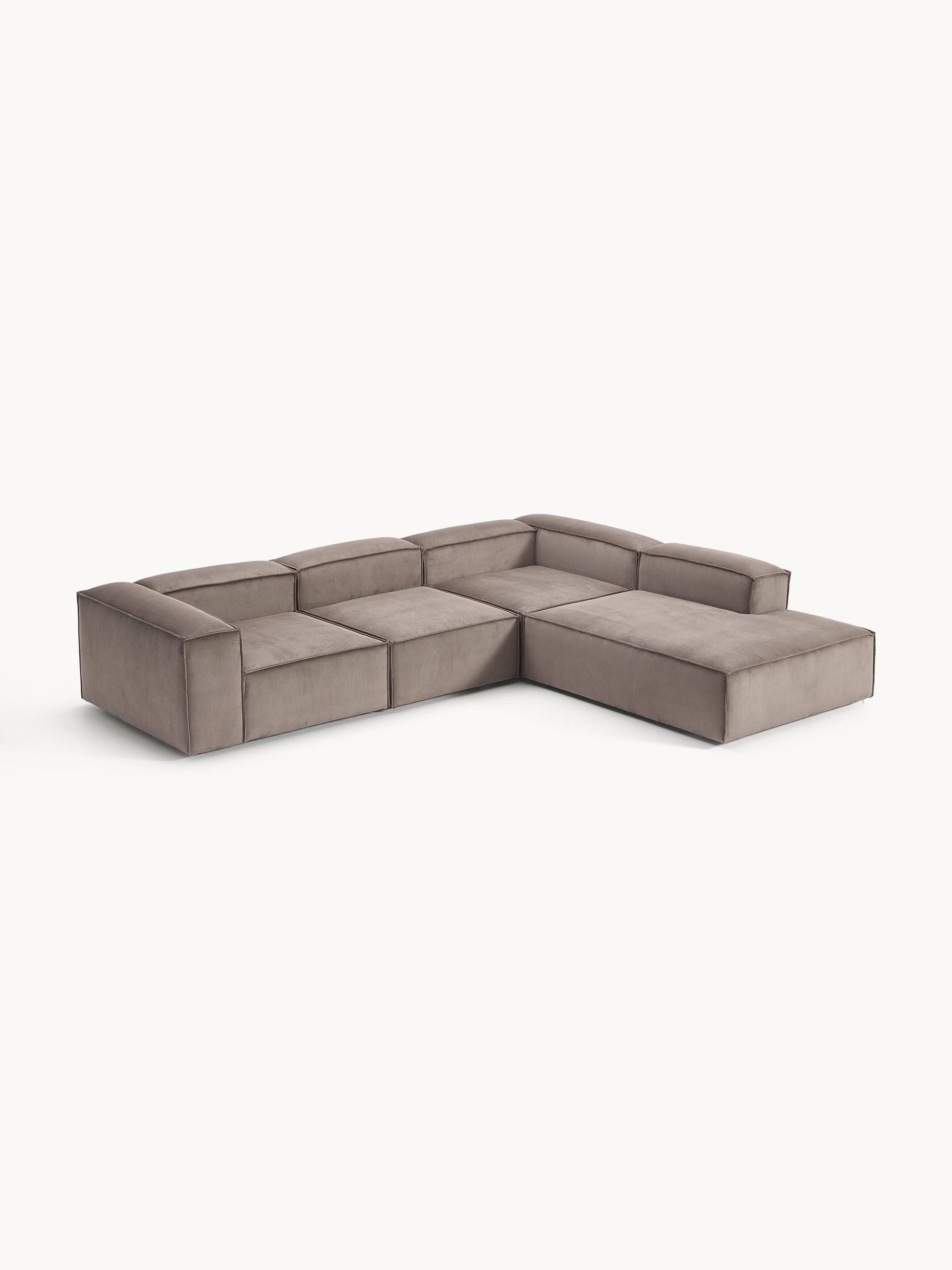 Simpales Lennon Corduroy XL Modular Corner Sofa, 4-Seater