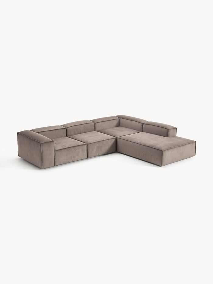 Simpales Lennon Corduroy XL Modular Corner Sofa, 4-Seater