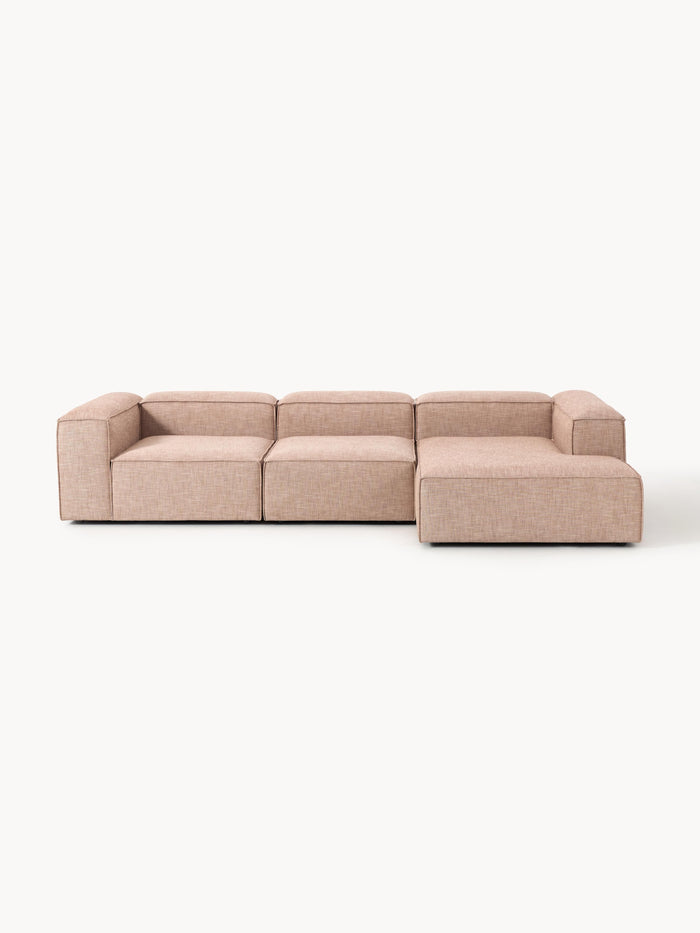Simpales Lennon Corner Sofa (4-Seater), Modular, Linen Blend