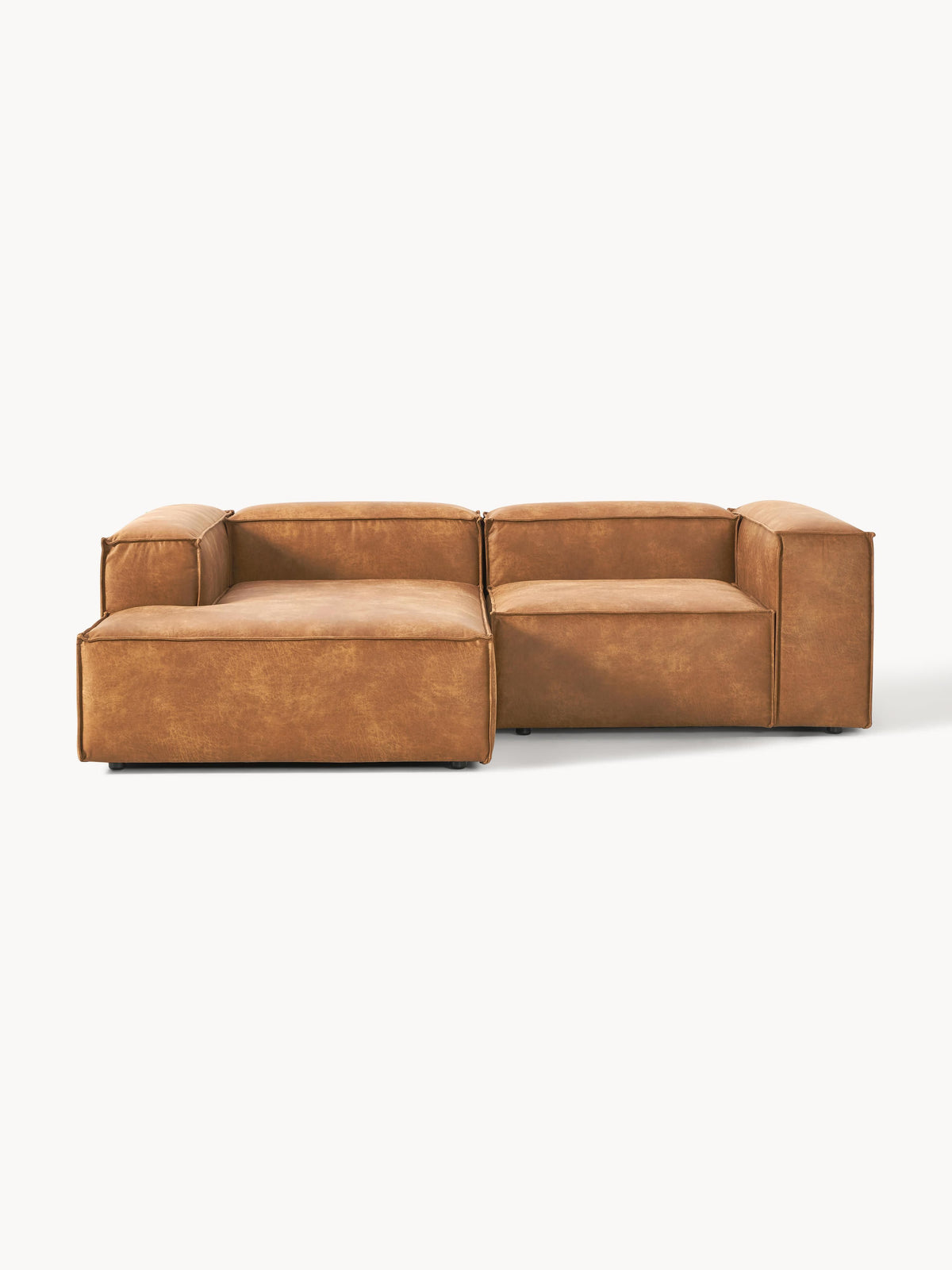 Simpales Lennon Leather Modular Corner Sofa, 2-Seater