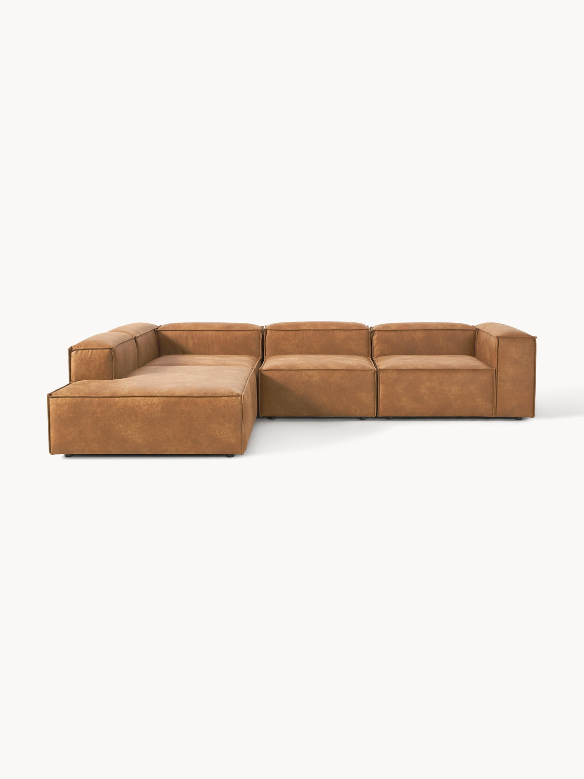 Simpales Lennon Leather XL Modular Corner Sofa, 4-Seater