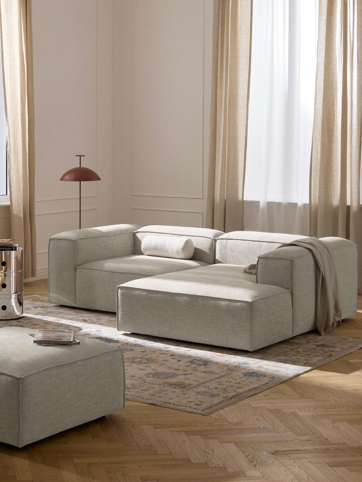 Simpales Lennon Linen Blend Modular Corner Sofa, 2-Seater