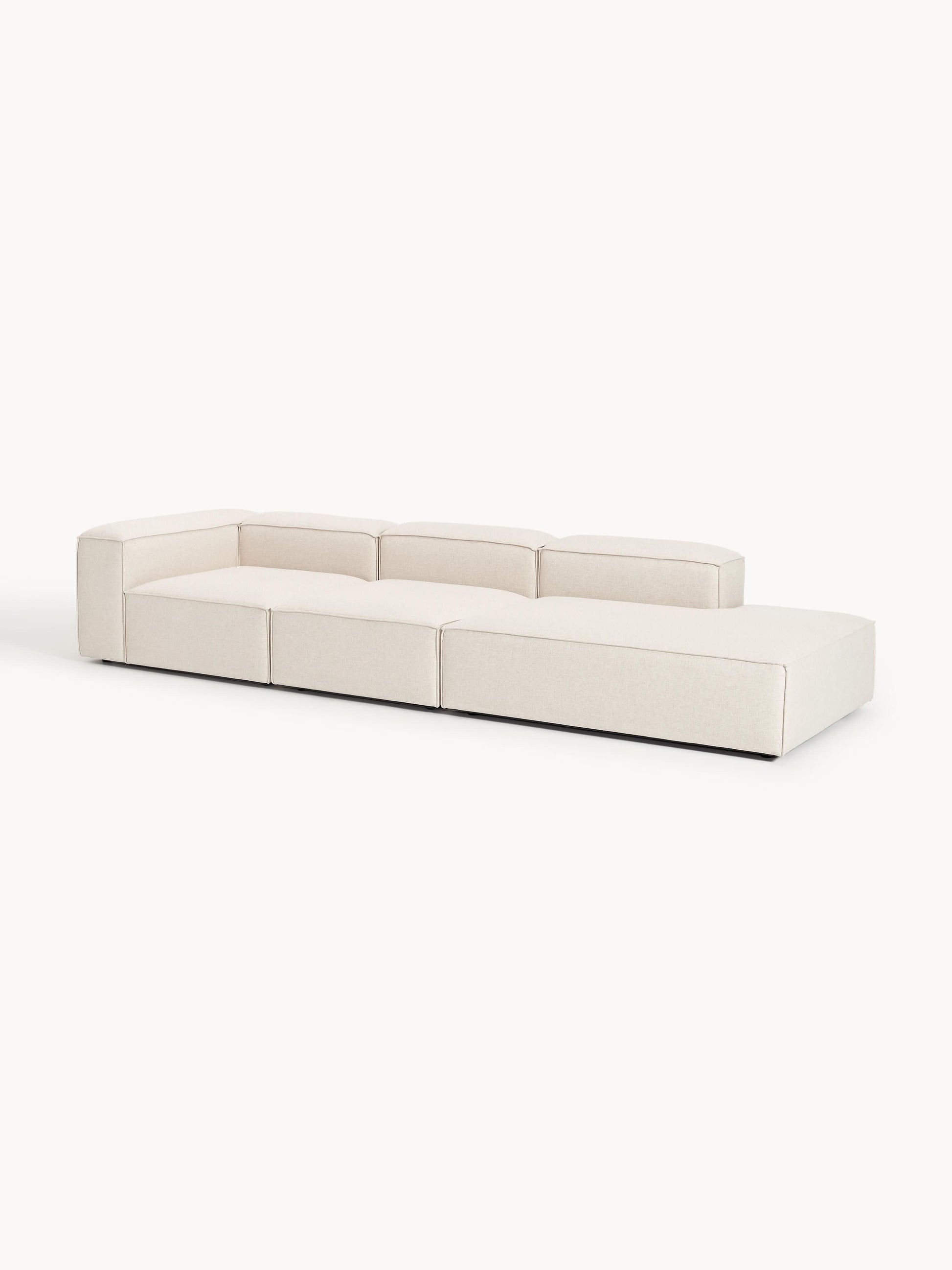 Simpales Lennon Linen Blend XL Ottoman, Modular