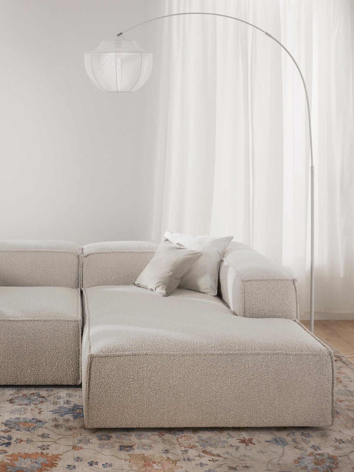 Simpales Lennon Ottoman Corner Module, Bouclé