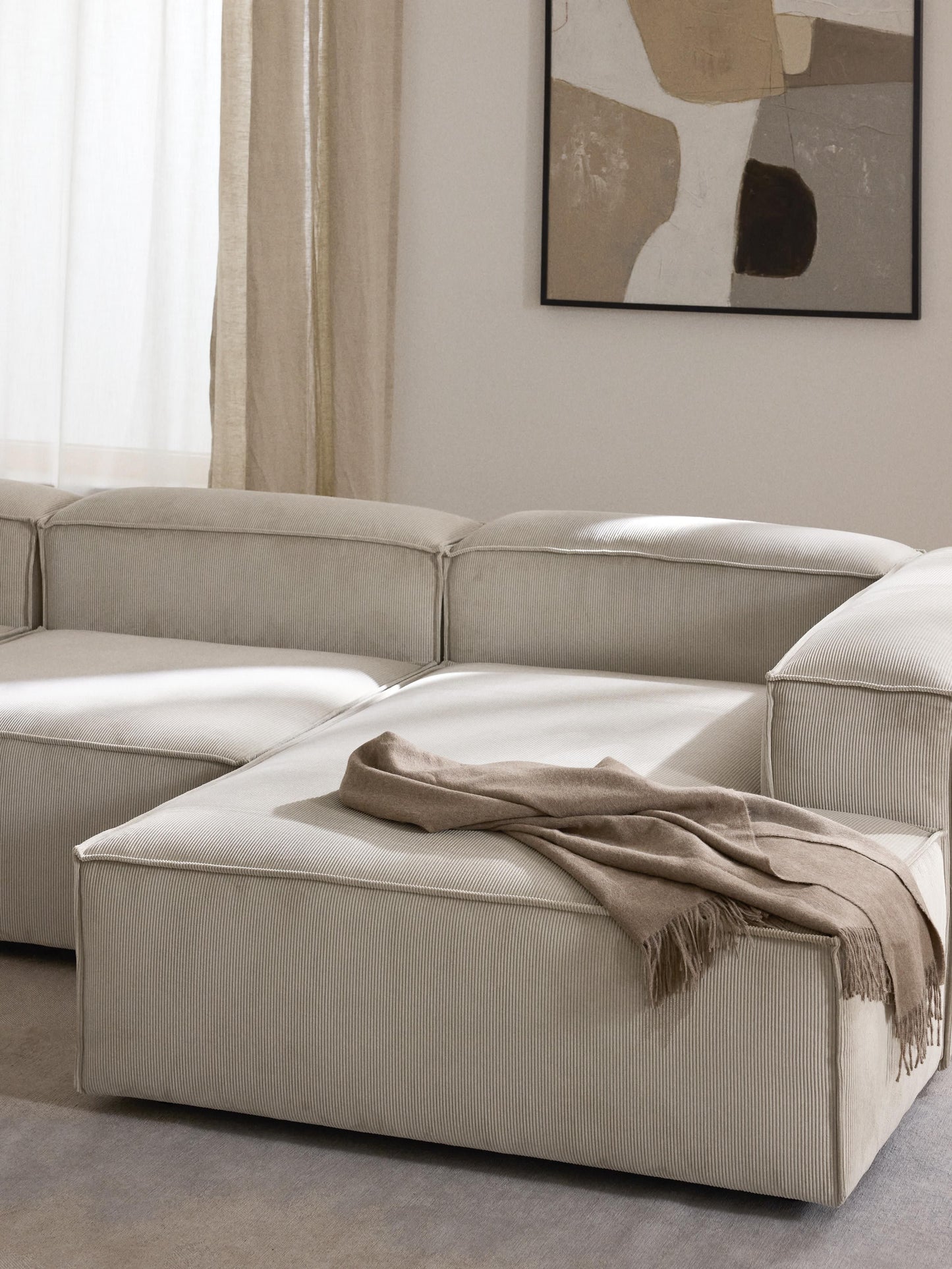 Simpales Lennon Ottoman Corner Module, Corduroy