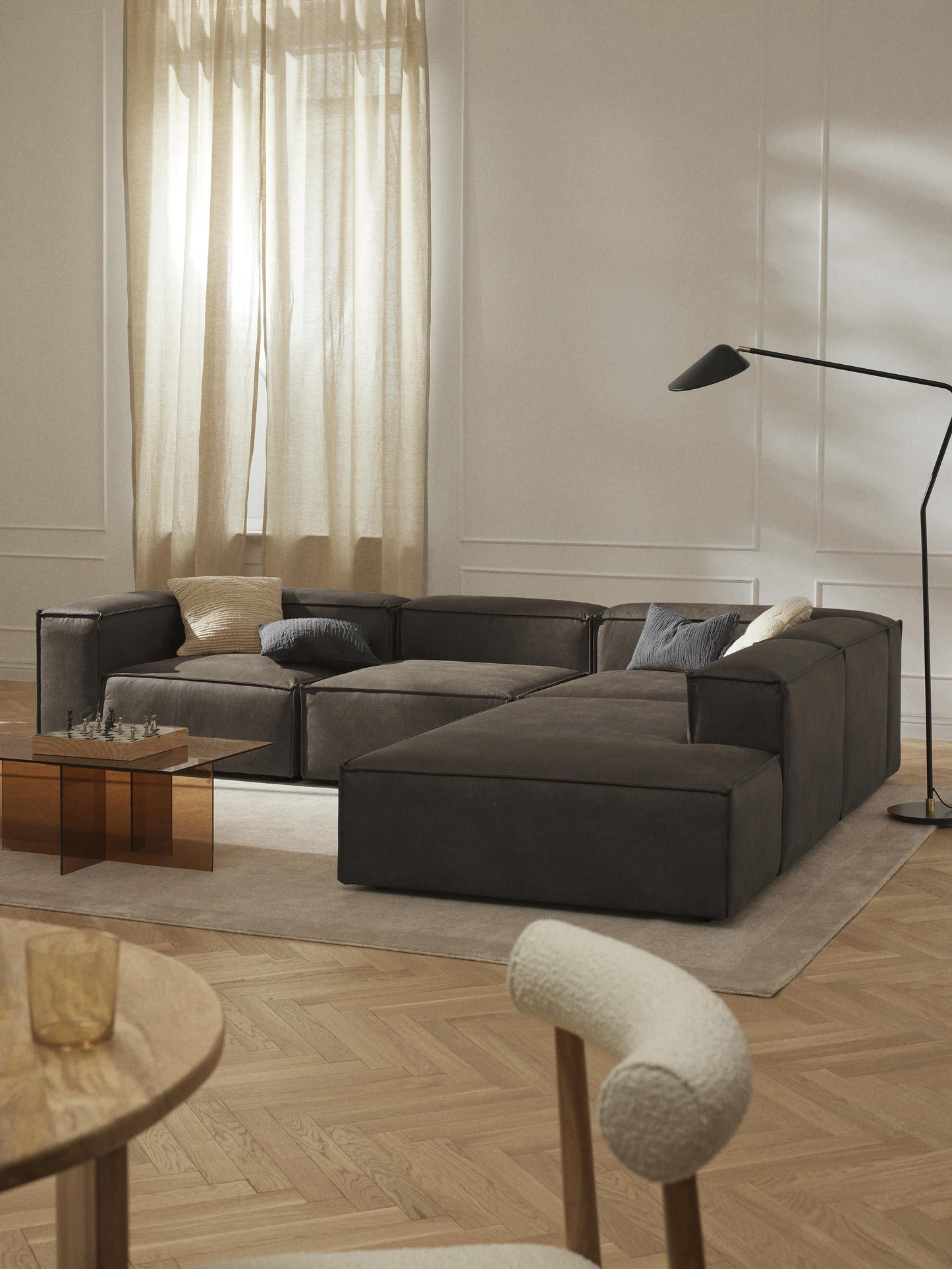Simpales Lennon Ottoman Module, Leather