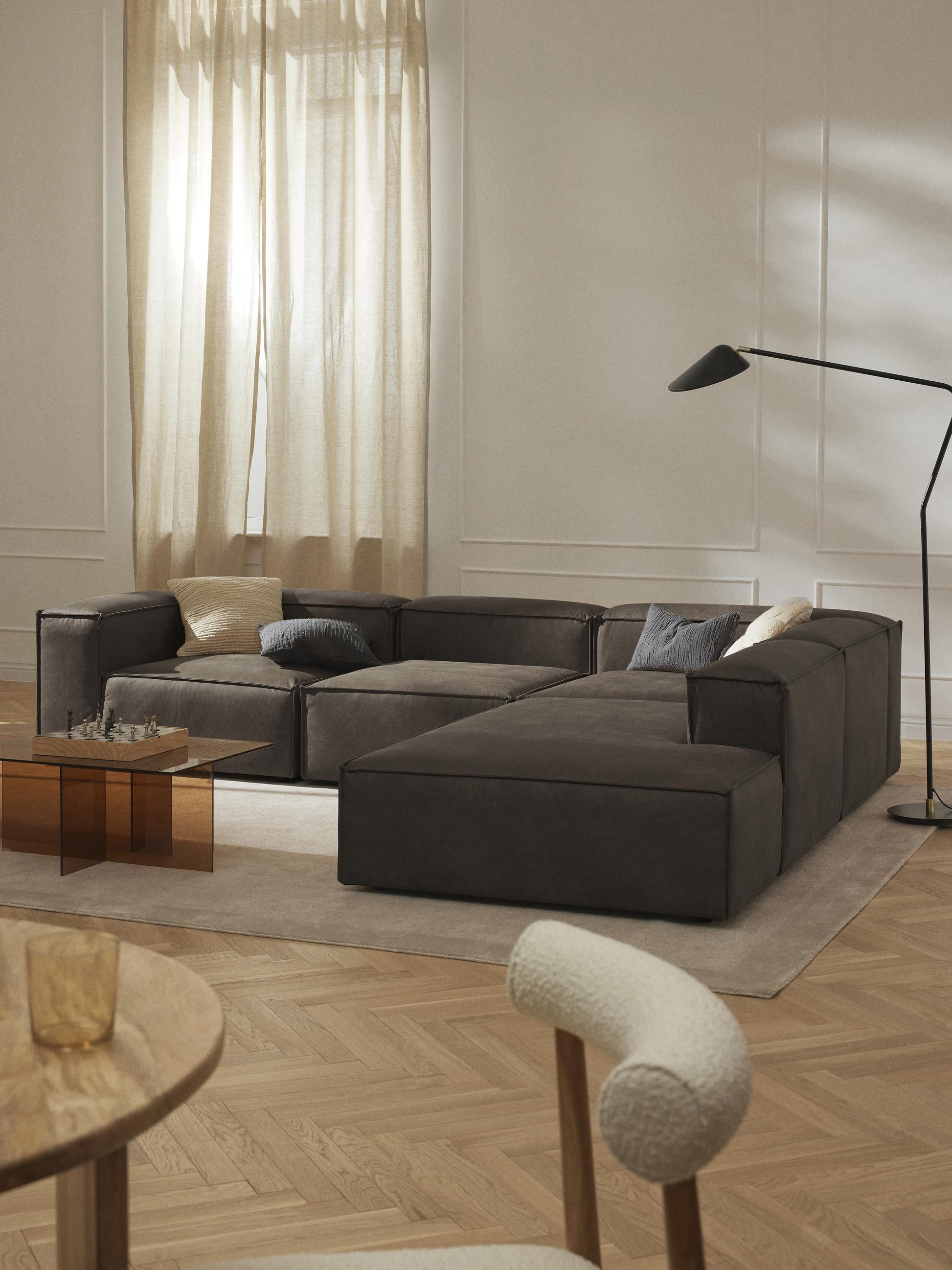 Simpales Lennon Ottoman Module, Leather