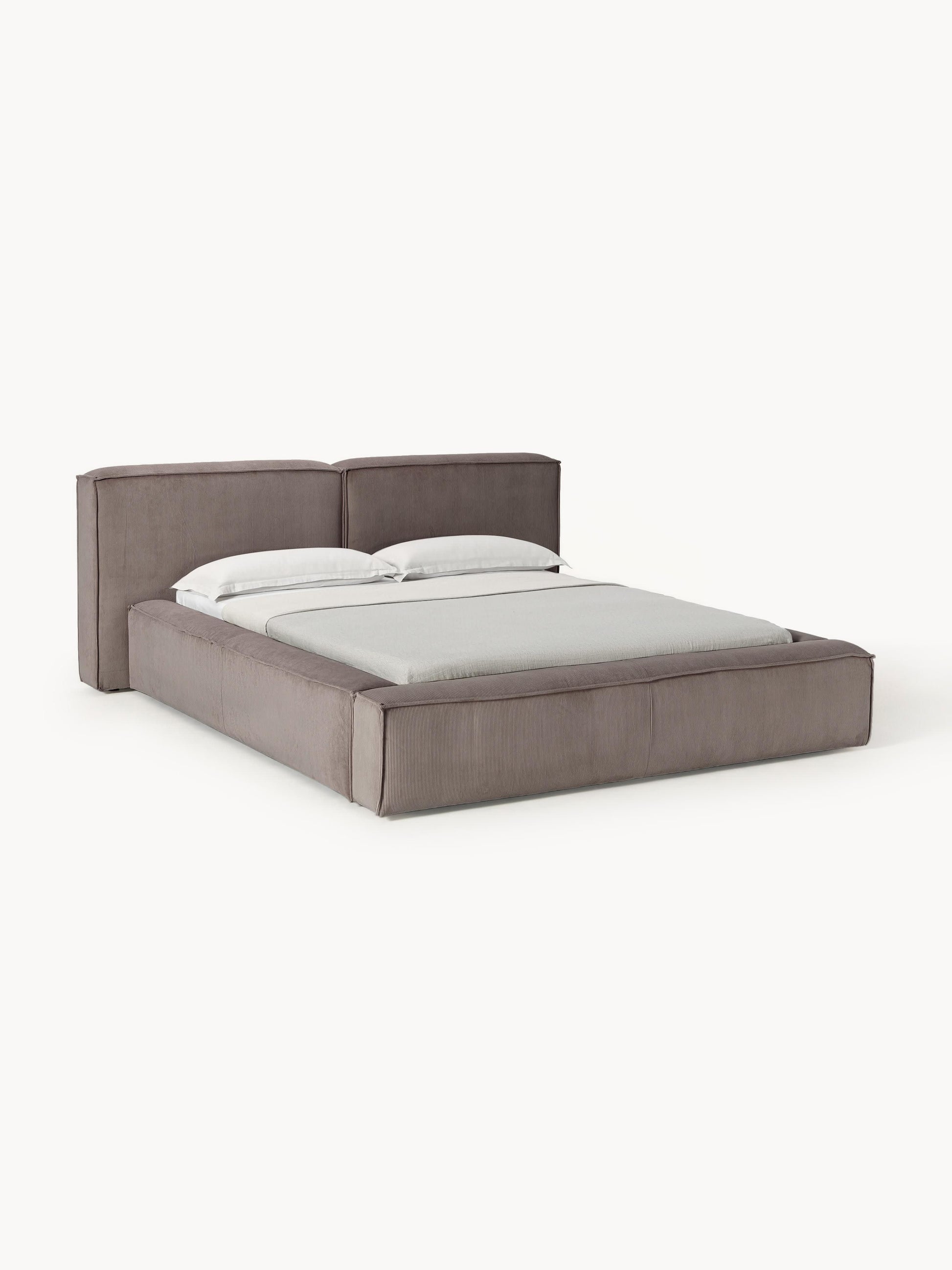 Simpales Lennon Storage Bed, Upholstered in Corduroy