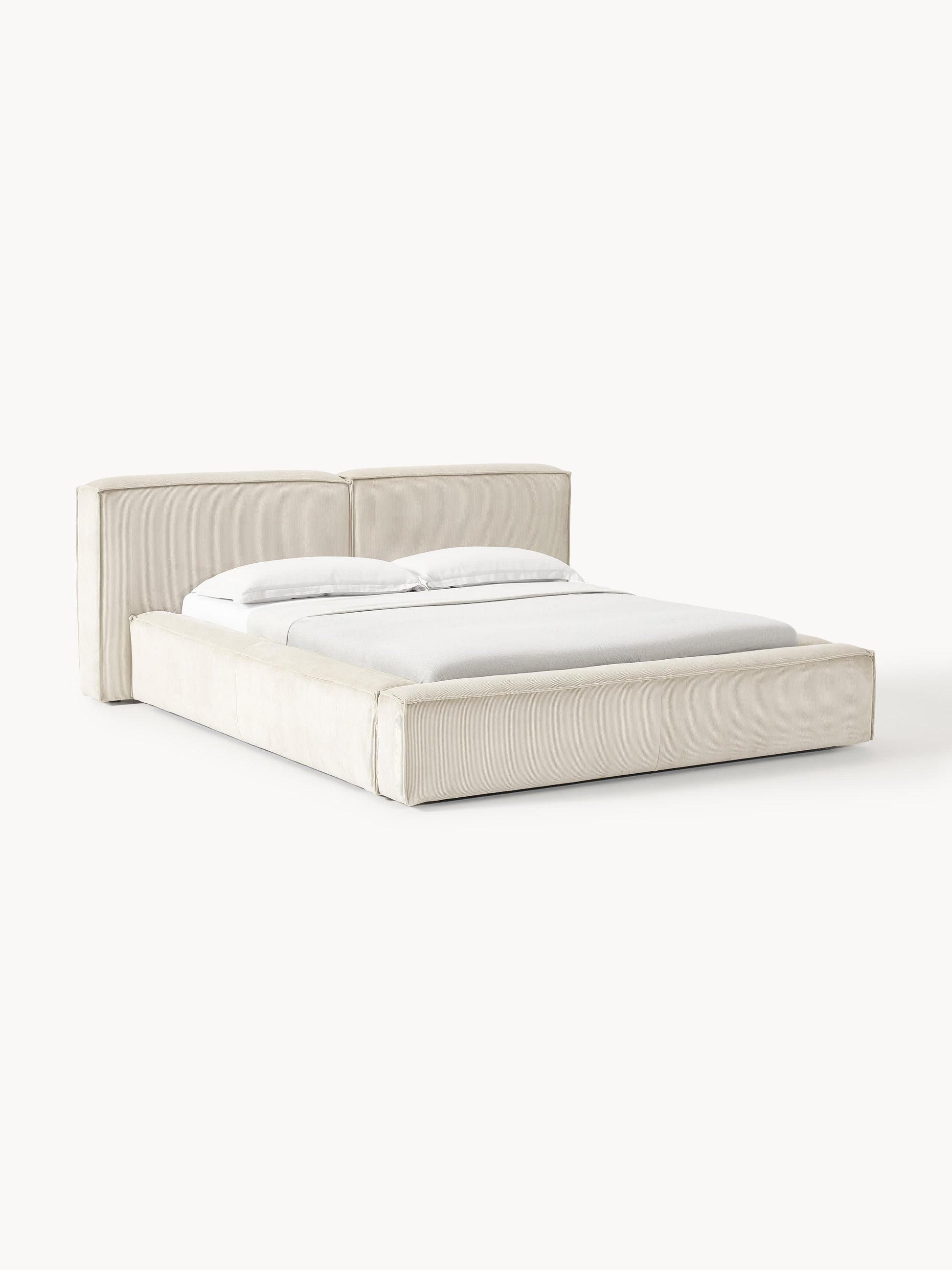 Simpales Lennon Storage Bed, Upholstered in Corduroy
