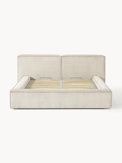 Simpales Lennon Storage Bed, Upholstered in Corduroy