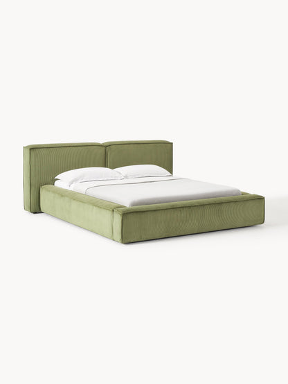 Simpales Lennon Storage Bed, Upholstered in Corduroy