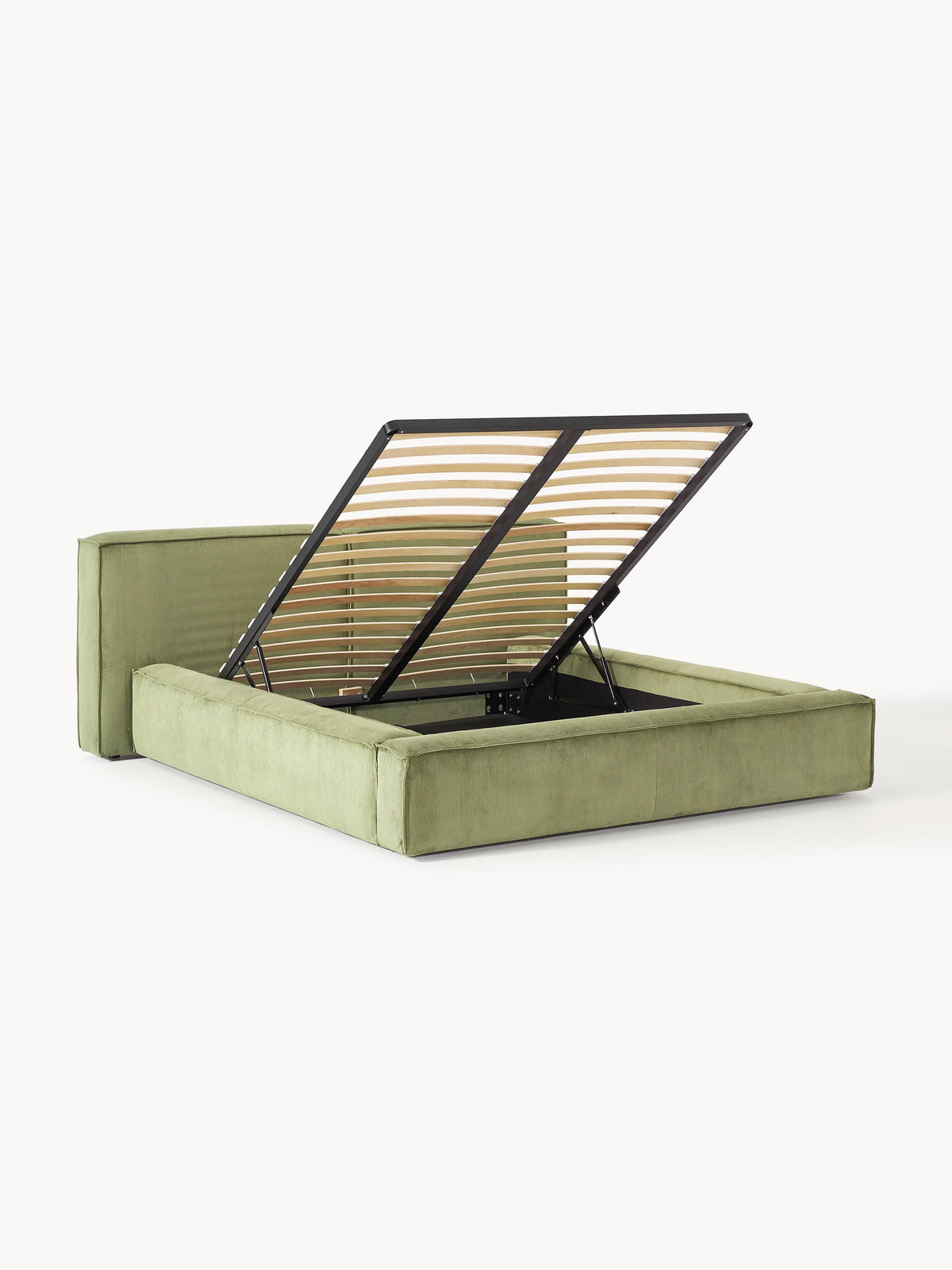 Simpales Lennon Storage Bed, Upholstered in Corduroy