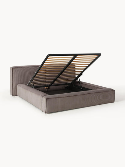 Simpales Lennon Storage Bed, Upholstered in Corduroy